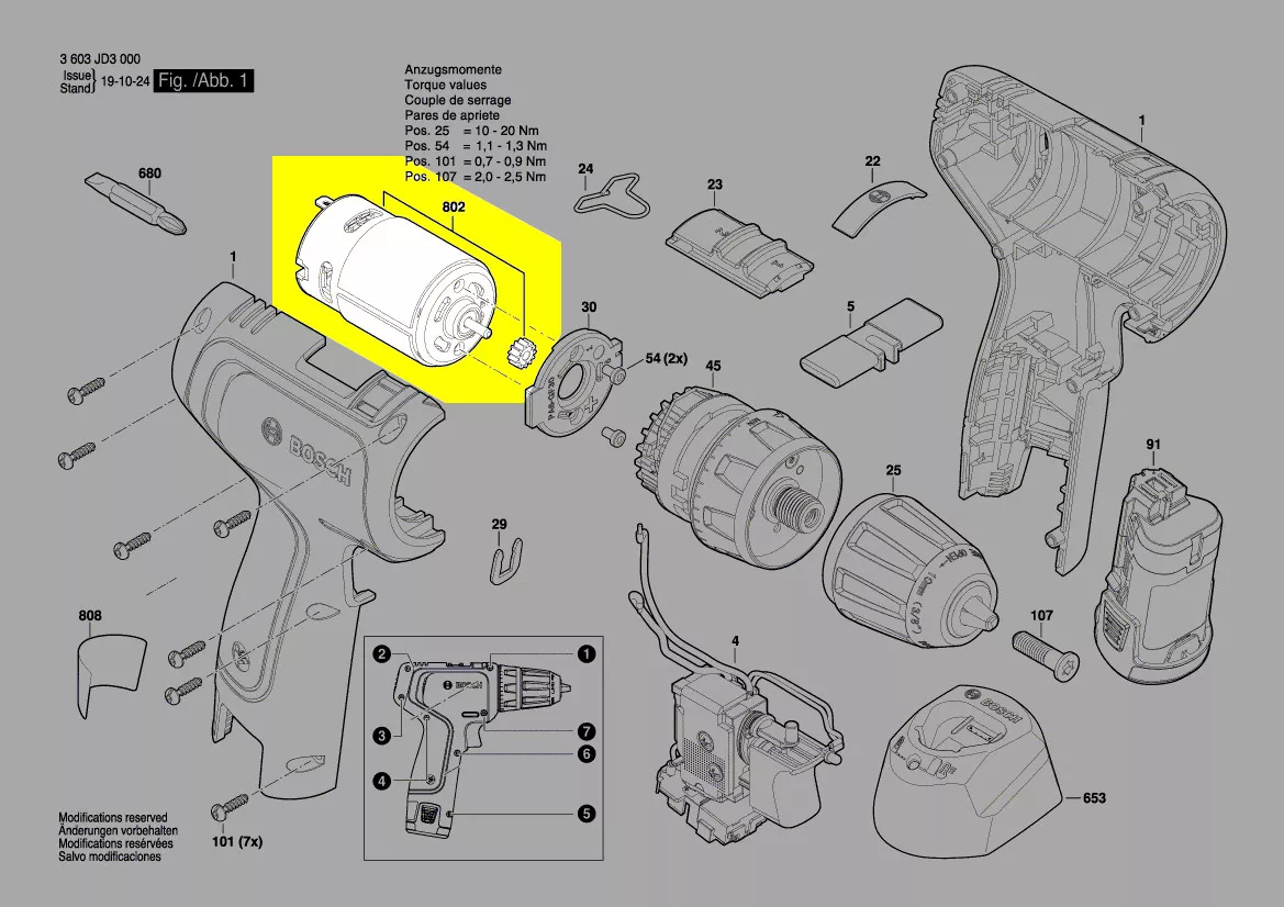 Moteur courant continu réf. 1 607 022 68M Bosch